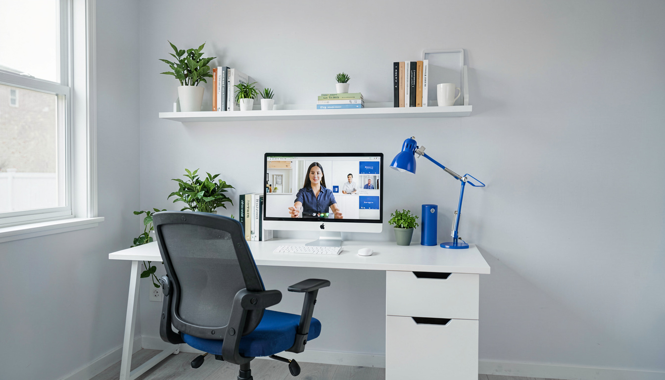 Best Home Office Lighting Setup for Video Calls, in a quiet corner of the room