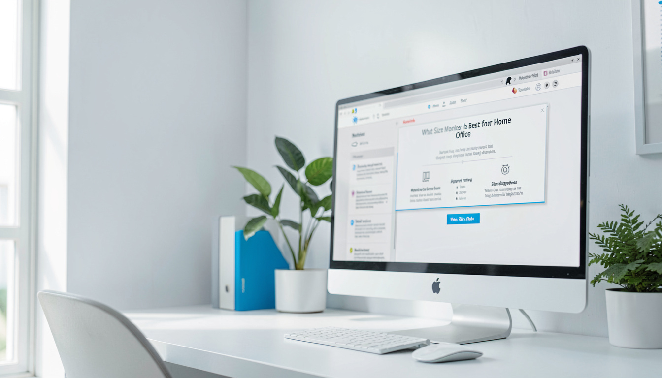 Monitor Size Guide: What Size Monitor Is Best for Home Office, close detail, soft focus background
