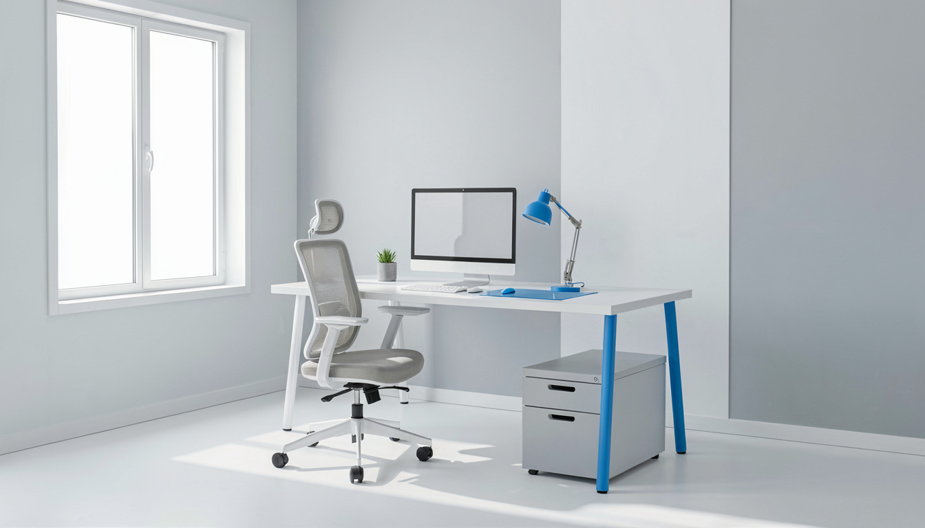 How does recommend setting up an ergonomic workstation